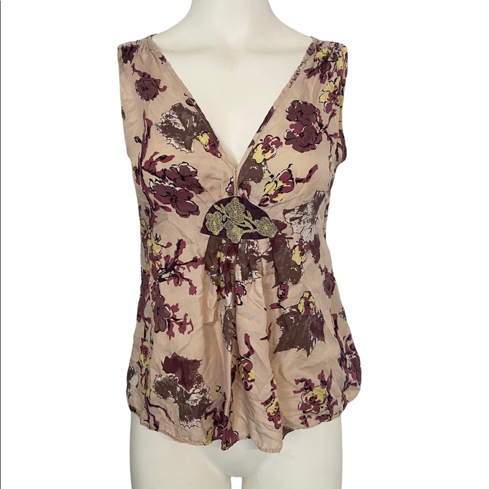 thrifted floral tank blouse